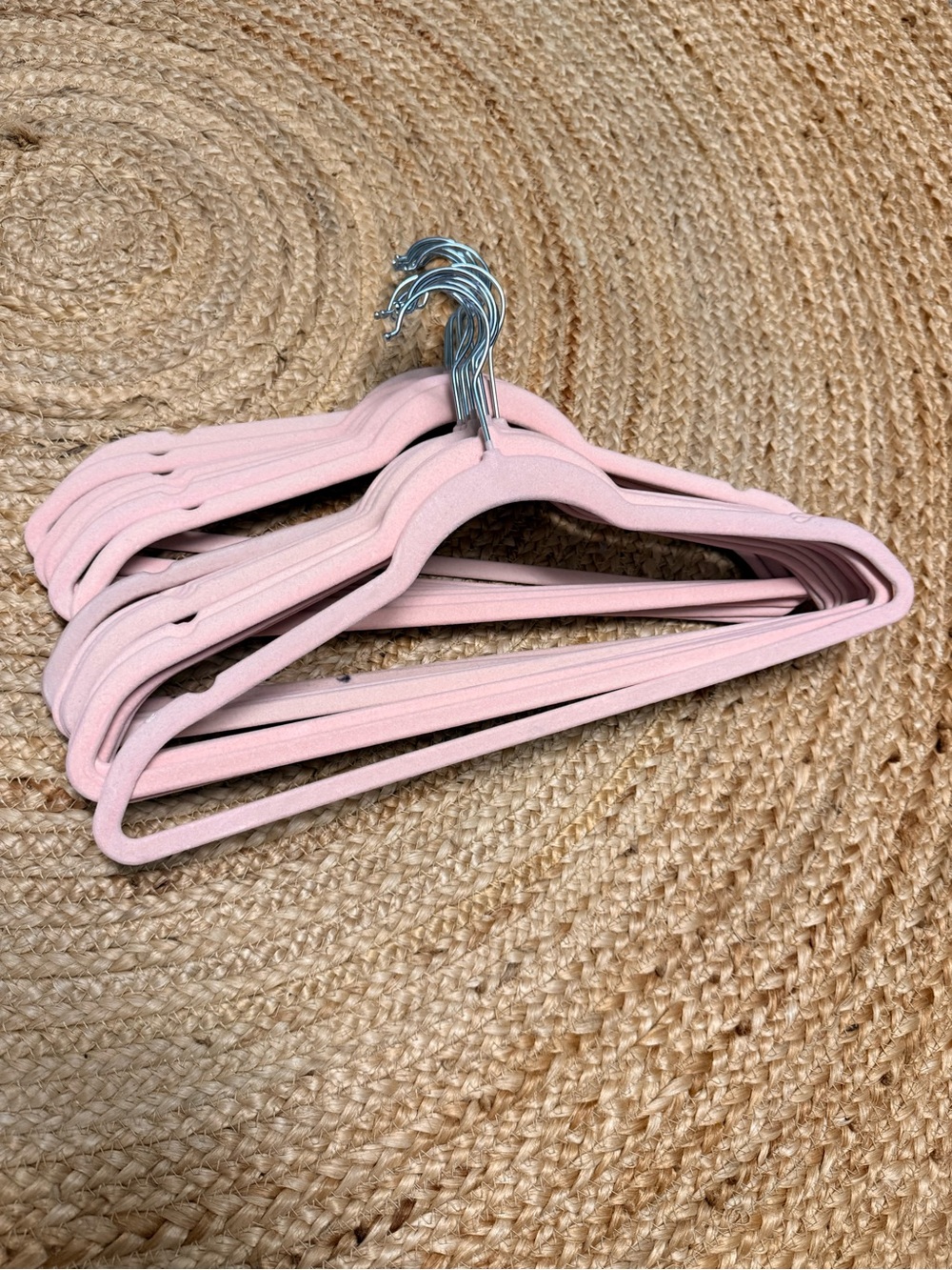 Blush Pink Velvet Slim Hangers - Set of 20